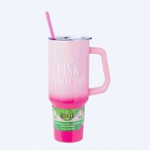 BRAND NEW WITH TAGS WICKED Pink Perfection 40 Oz Tumbler with Handle & Straw.